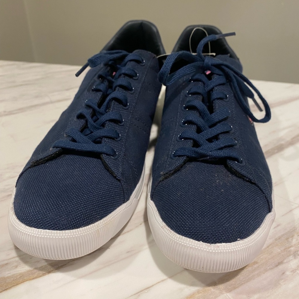 Lacoste Canvas Sneakers Womens Size 9 Blue White Logo No Box Tennis Shoes NWT - Picture 3 of 8